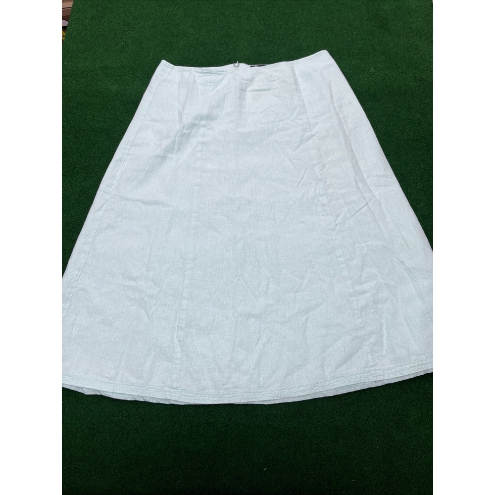 Chadwicks Of Boston Light Green Long Linen Skirt Womens Size 14  Lined
